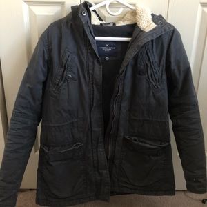 American Eagle Sherpa Hood Utility Jacket